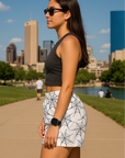 RF Wear Women's Spider Shorts - White/Black - Model Side View