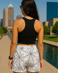 RF Wear Women's Spider Shorts - White/Black - Model Back View