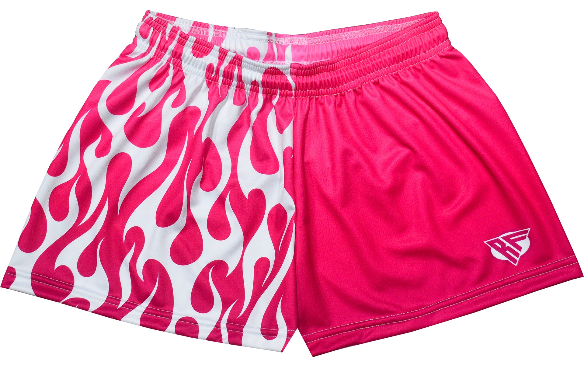 RF Wear Women's Split Flame Shorts - White/Hot Pink