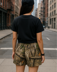 RF Wear Women's Tree Camo Shorts - Tan - Back
