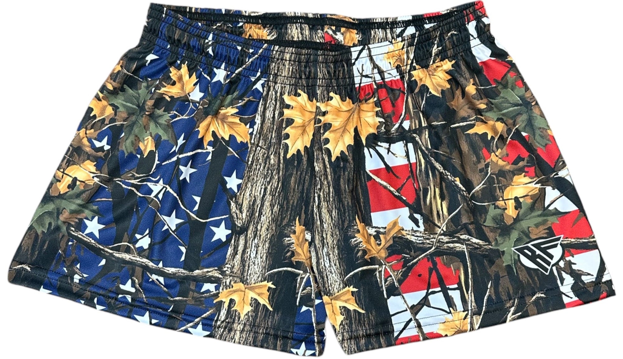 RF Women's Tree Camo Shorts - USA Flag