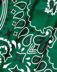 Close-up of RF-Wear Women's Bandana Shorts in Green