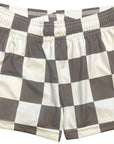 RF-Wear Women's Checkered Shorts in Mocha/Cream