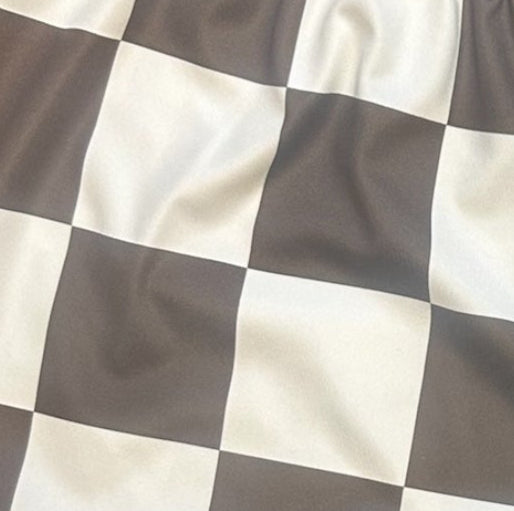 RF Wear Women's Checkered Shorts - Mocha/Cream