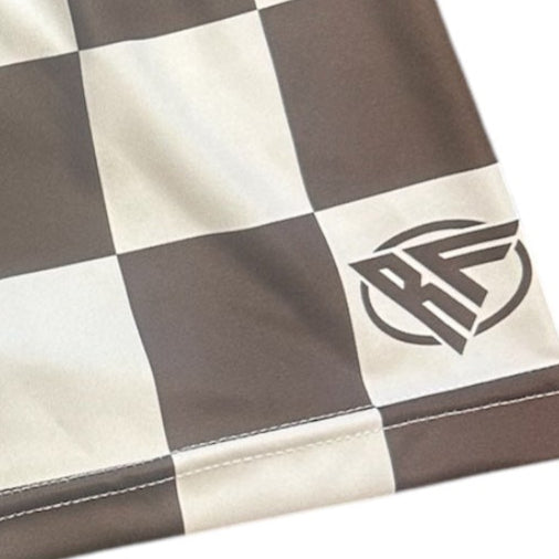 RF Wear Women's Checkered Shorts - Mocha/Cream