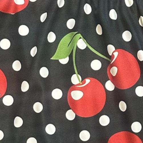 RF Wear Women's Cherry Polka Dot Shorts - Black/White/Red