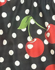 RF-Wear Women's Cherry Polka Dot Shorts in Black/White/Red