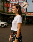 RF Wear Women's Cherry Polka Dot Shorts - Black/White/Red - Side View
