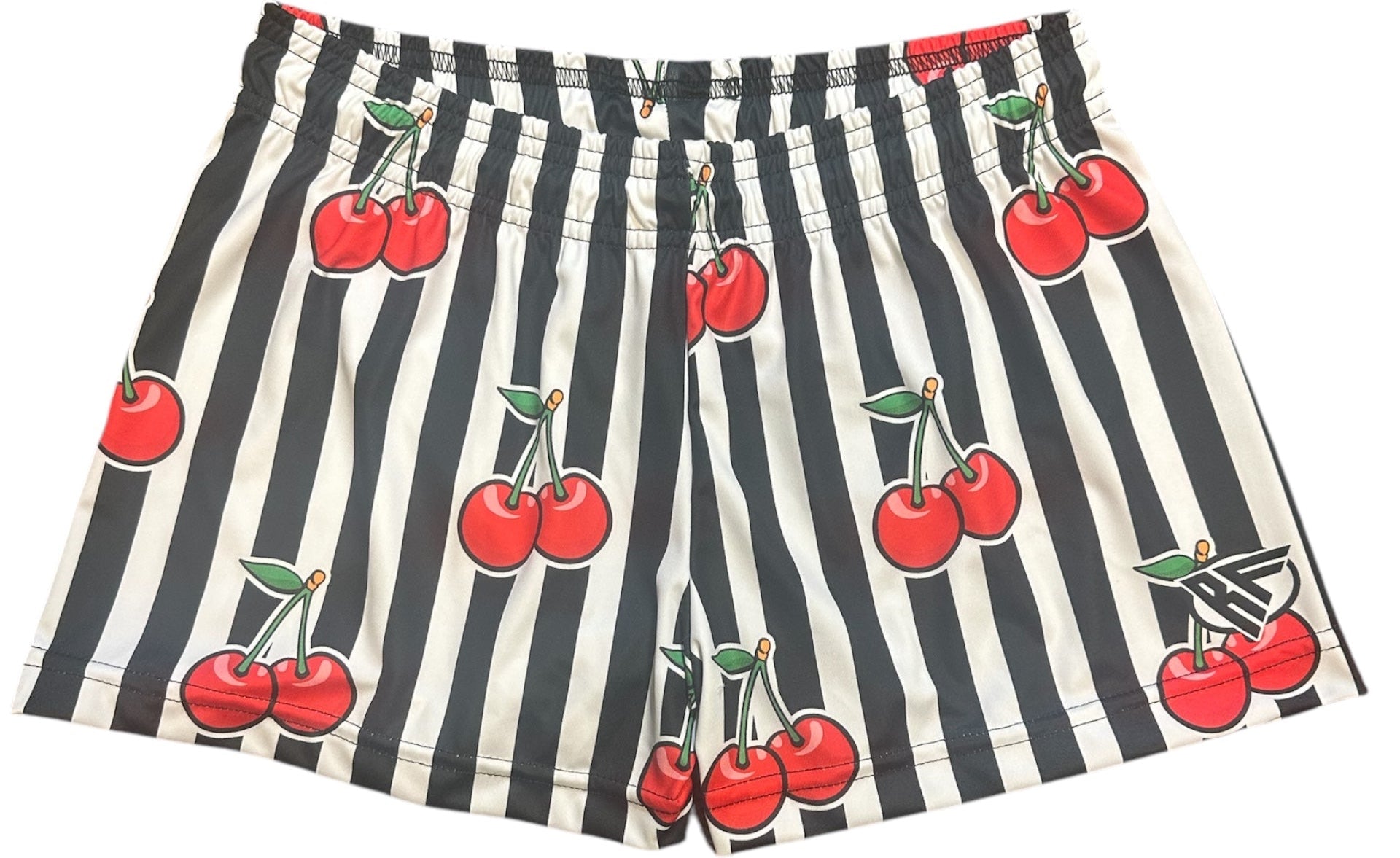 RF Wear Women's Cherry Stripe Shorts - Black/White/Red