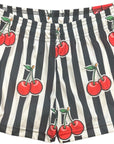 RF Wear Women's Cherry Stripe Shorts - Black/White/Red