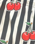 RF Wear Women's Cherry Stripe Shorts - Black/White/Red