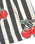 RF Wear Women's Cherry Stripe Shorts - Black/White/Red