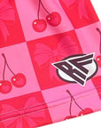 RF-Wear Women's Cherry and Bow Checkered Shorts in Pink