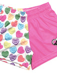 RF-Wear Women's Convo Heart Split Shorts in Pink