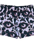 RF Wear Women's Creepy Garden Shorts - Twilight/Black - Close Up