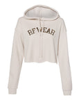 RF Wear Women's Cropped Fleece Lightweight Hoodie - Tree Camo - Cream