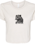 RF Wear Women's Cropped Flowy Leopard T-Shirt - Natural - Front