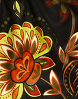 Close-up of RF-Wear Women's Floral 2.0 Shorts - Black/Yellow/Orange