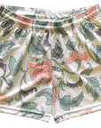 RF Wear Women's Floral Carnation Shorts - Cream/Peach - Front