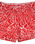 RF Wear Women's Floral Rose Shorts - Red - Front