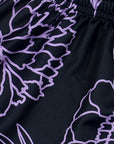 Close-up of RF-Wear Women's Floral Shorts - Black/Lavender