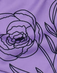 Close-up of RF-Wear Women's Floral Shorts in Lavender/Black