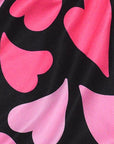 Close-up of RF-Wear Women's Heart Shorts in Black/Pink