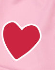 Close-up of RF-Wear Women's Heart Shorts in Pink/Red