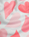 Close-up of RF-Wear Men's Mesh Heart Shorts - White/Pink