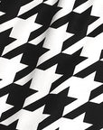 Close-up of RF-Wear Women's Houndstooth Shorts in Black/White