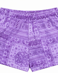 RF-Wear Women's Mismatch Bandana Shorts in Purple