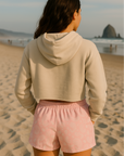 RF Wear Women's Paisley Pocket Shorts - Pink/Cream - Model Back View