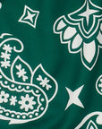 Close-up of RF-Wear Women's Paisley Shorts in Green/White