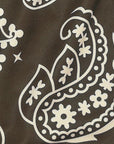 Close-up of women's mocha/cream paisley pattern