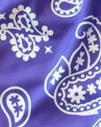Close-up of RF-Wear Women's Paisley Shorts in Purple.White