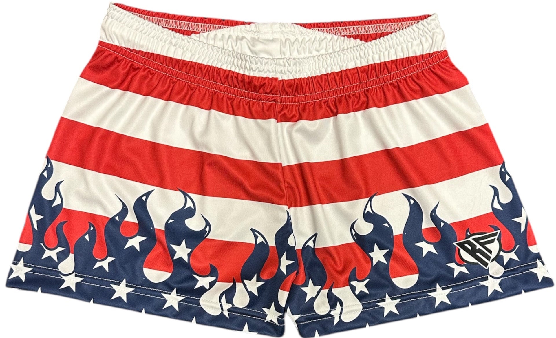 RF Wear Women's Patriotic Flame Shorts - Red/White/Blue