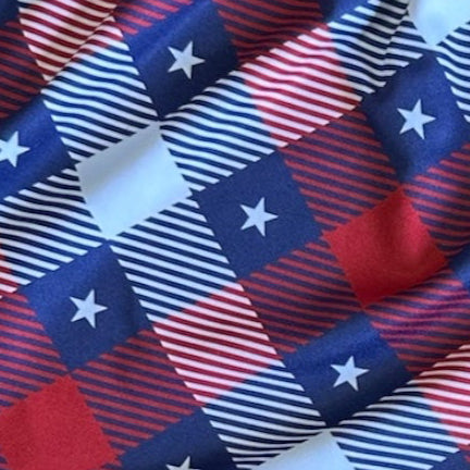 RF Wear Women's Patriotic Plaid Shorts - Red/White/Blue