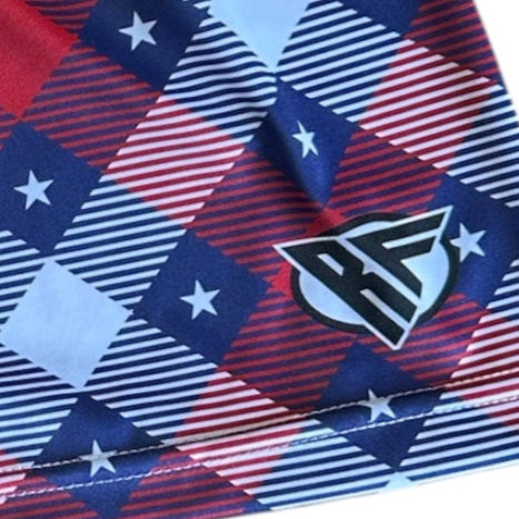RF Wear Women's Patriotic Plaid Shorts - Red/White/Blue