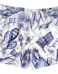 RF-Wear Women's Patriotic Porcelain Shorts in White/Blue