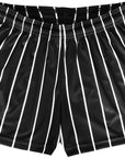 RF Wear Women's Pinstripe Shorts - Black/White - Close Up