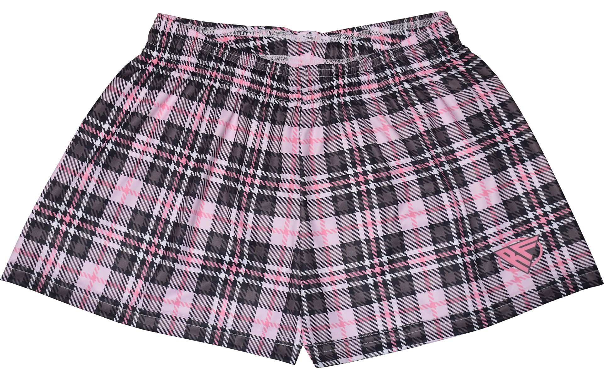 RF Wear Women's Tartan Plaid Shorts - Black/Pink