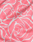 Close-up of RF-Wear Women's Rose Shorts - Pink/White