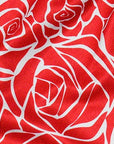 Close-up of RF-Wear Women's Rose Shorts in Red/White