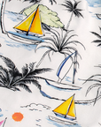 Close-up of RF-Wear Women's Sailboat Shorts in White/Multicolors