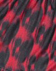 Close-up of RF-Wear Women's Skull Shorts 2.0 in Black/Red