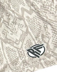 RF Wear Women's Snakeskin Pocket Shorts Cream/Grey - Up Close Logo