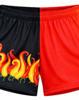 RF-Wear Women's Split Flaming Pepper shorts in Red/Black