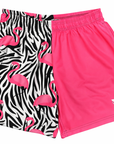 RF-Wear Women's Split Flamingo Shorts in Pink/Black