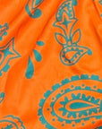 RF Wear Women's Split Paisley Shorts - Aqua/Orange