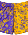 RF-Wear Women's Split Paisley Shorts in Purple/Gold